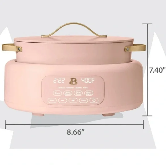 NWOB Beautiful 10 in 1, - 6 Qt Electric Multi-Cooker, Rose by Drew Barrymore